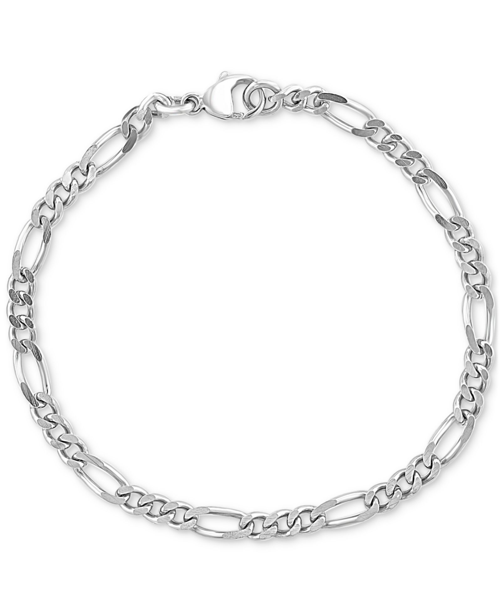 Мужской браслет EFFY® Polished Figaro Link из стерлингового серебра