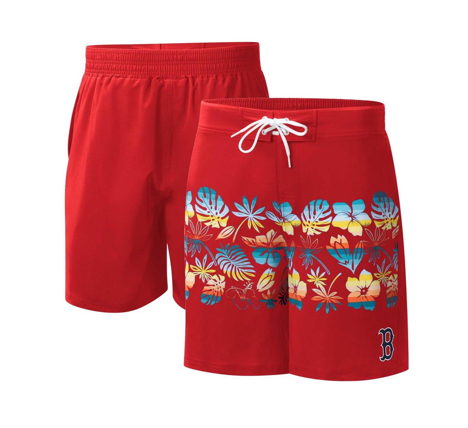 Men's G-III Sports by Carl Banks Red Boston Red Sox Breeze Volley Swim Shorts