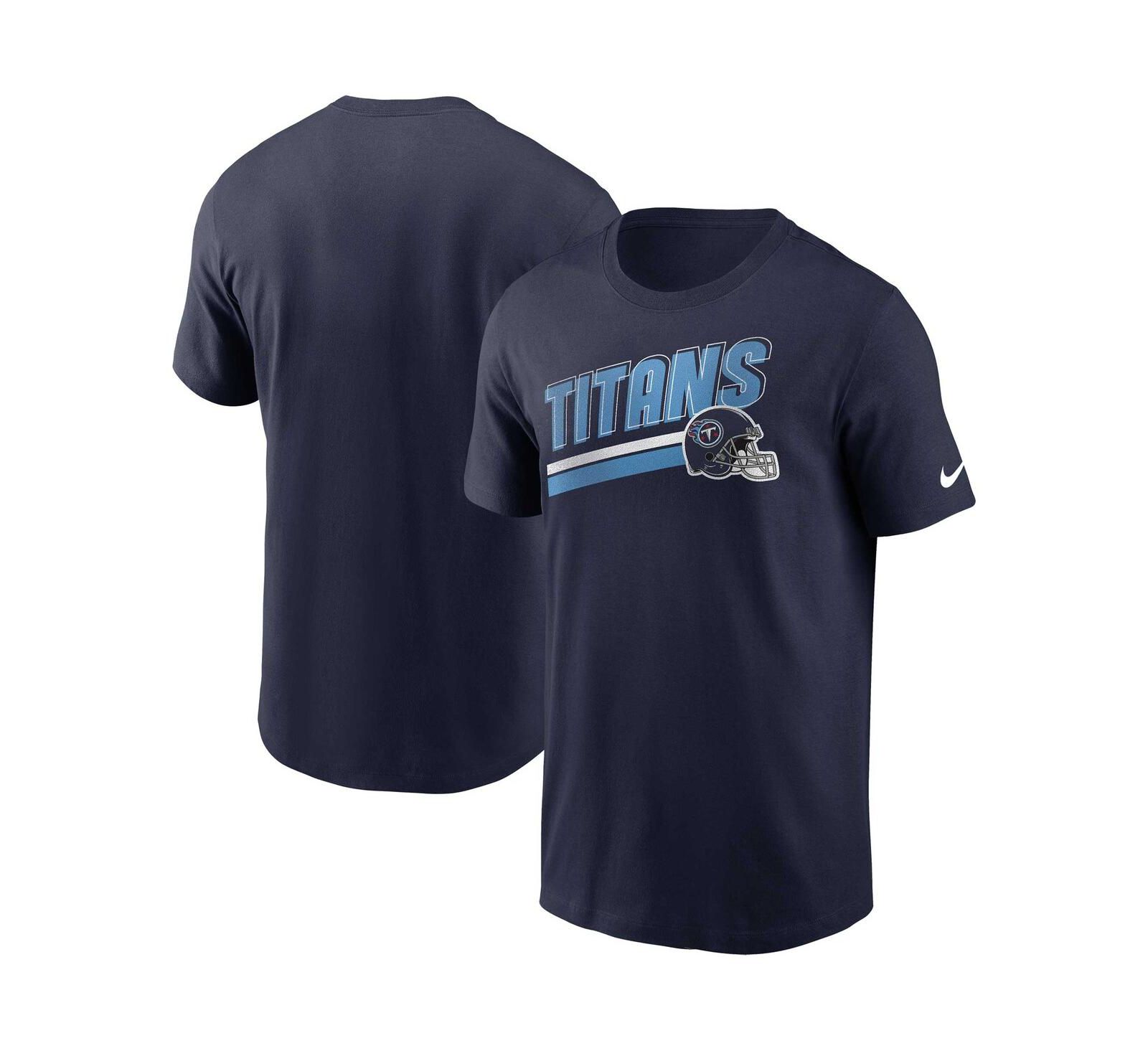 Мужская футболка Nike Navy Tennessee Titans Essential Blitz Lockup