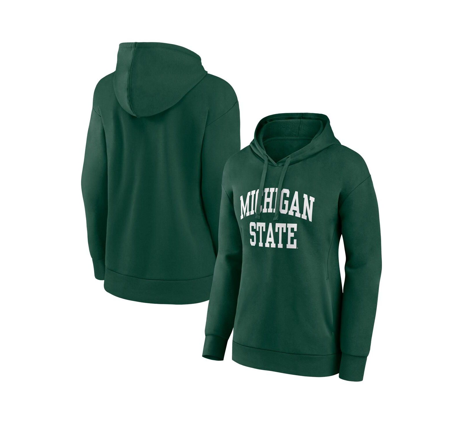 Женское худи Fanatics Green Michigan State Spartans Basic Arch Pullover