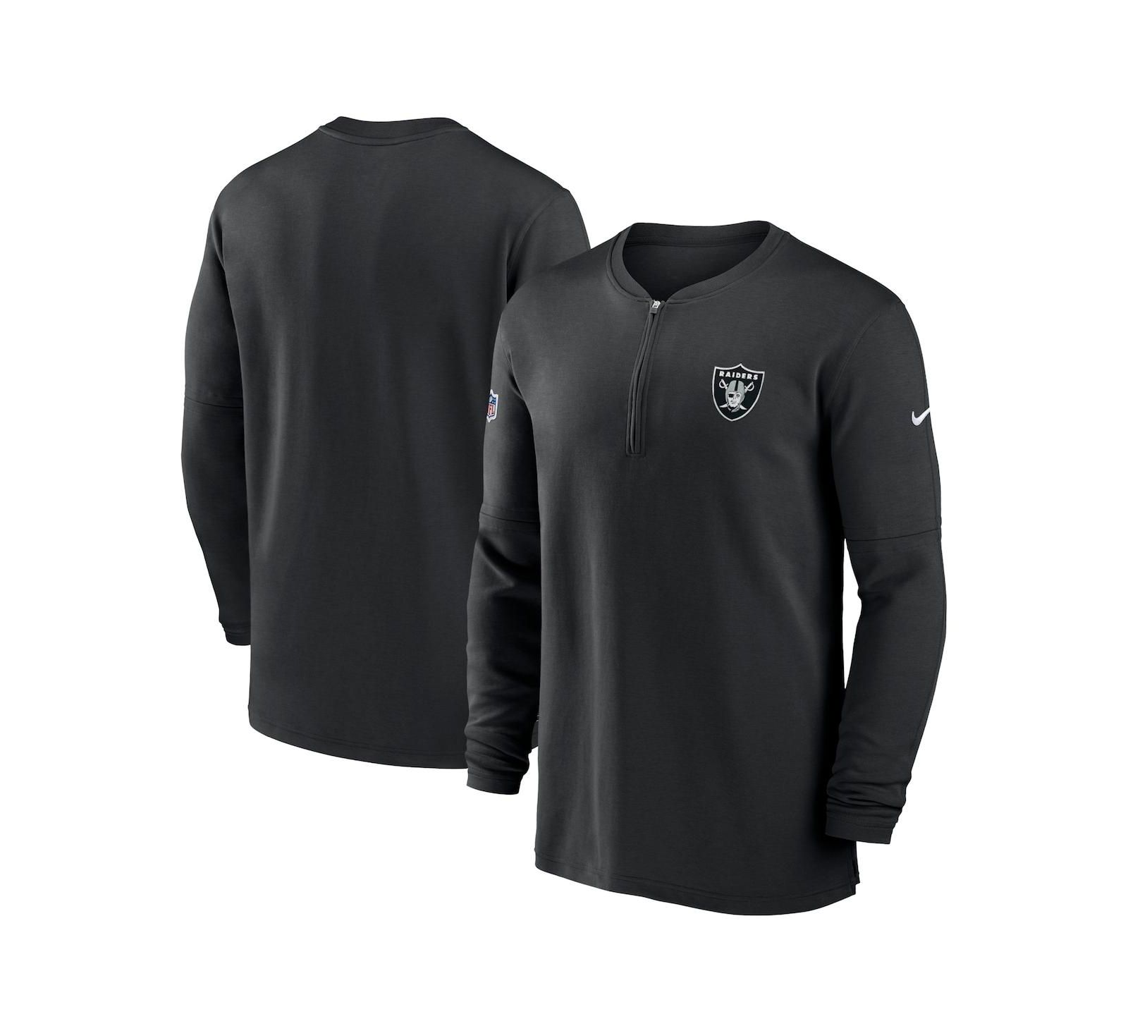 Men's Nike Black Las Vegas Raiders 2023 Sideline Performance Long Sleeve Quarter-Zip Top