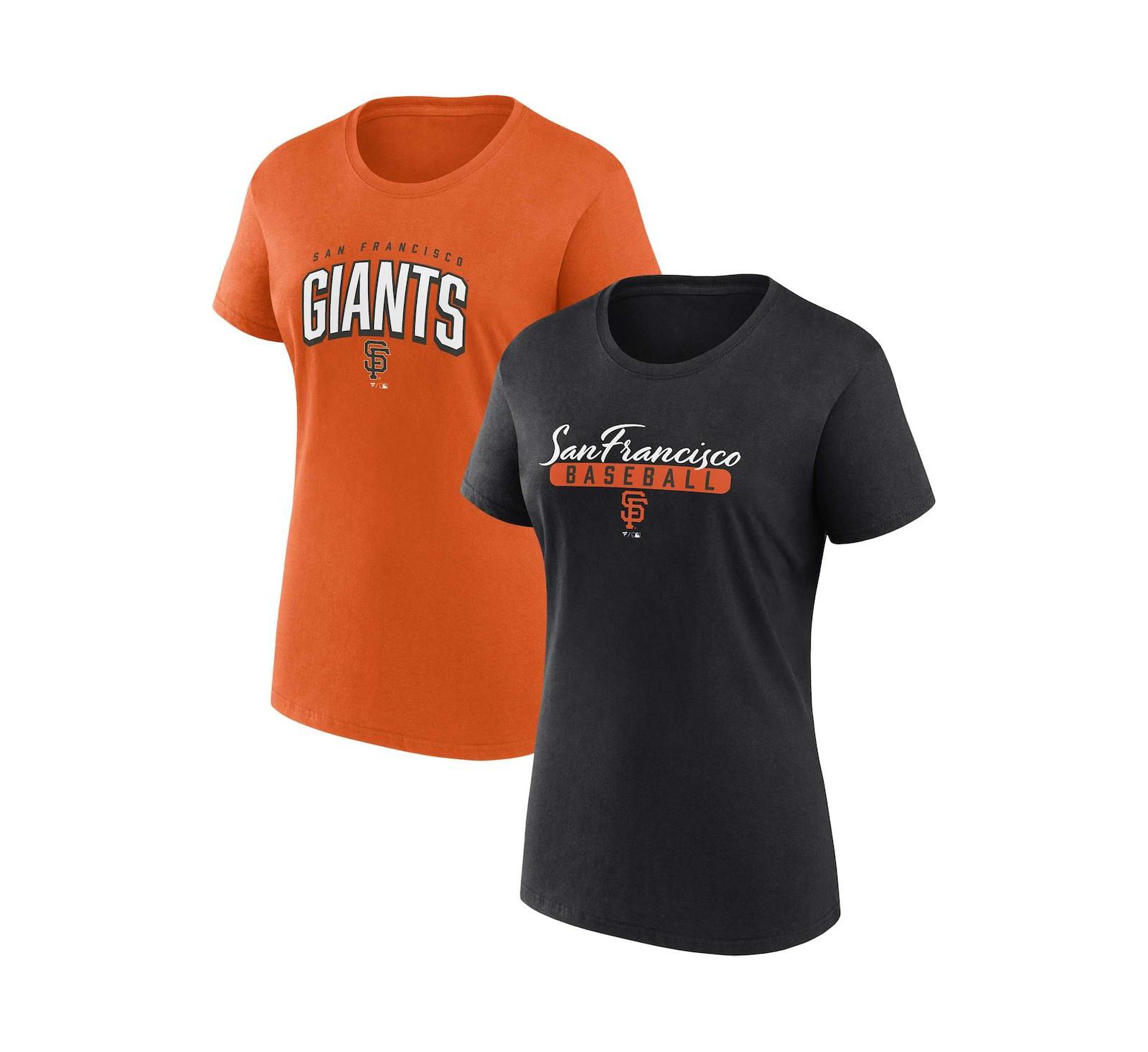 Women's Fanatics Black, Orange San Francisco Giants Fan T-shirt Combo Set
