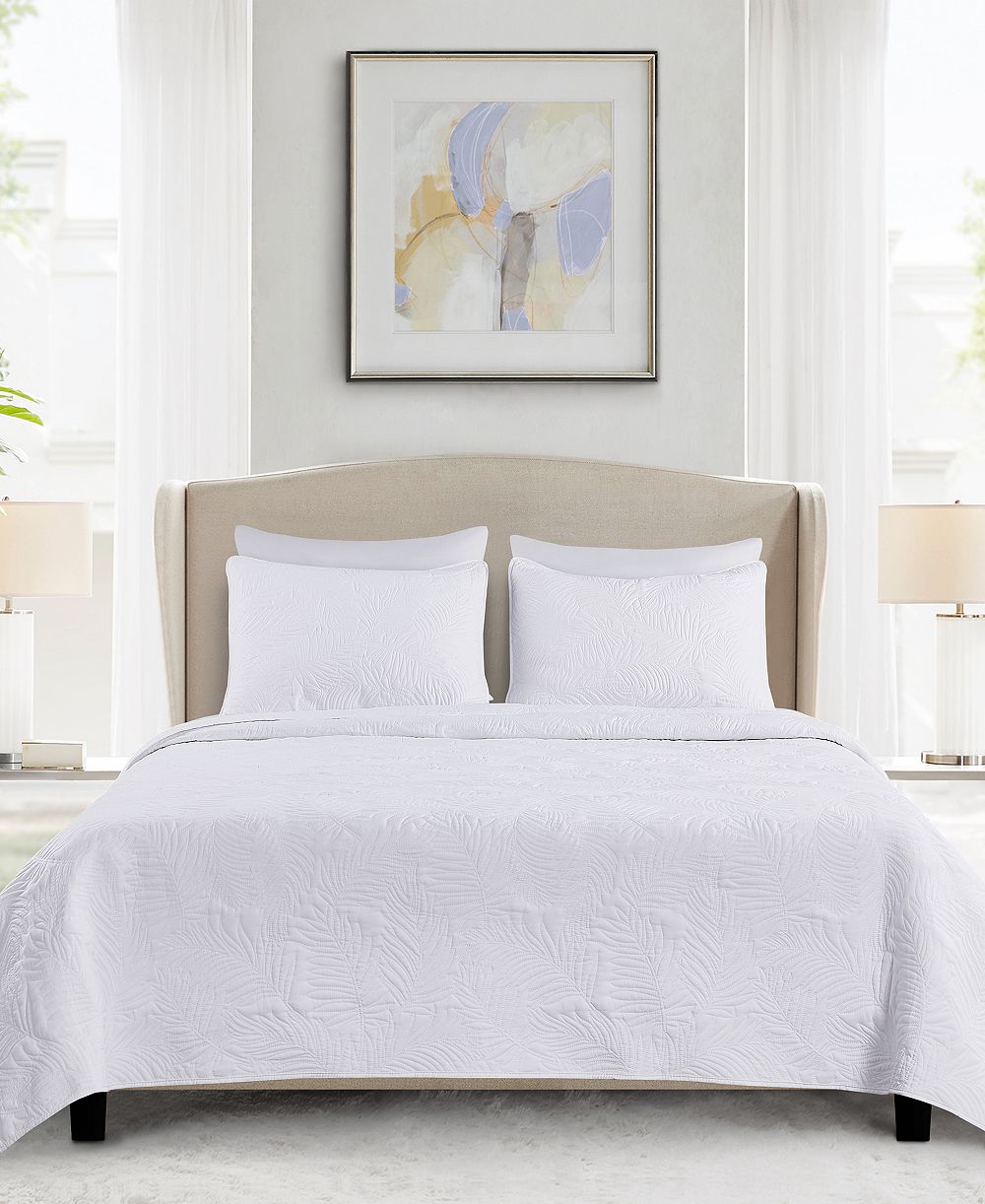 Комплект из 3 стеганых покрывал Videri Home Coastal Palm, Full/Queen
