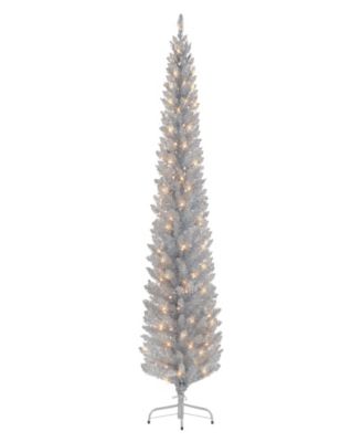 Puleo 7' Pre-Lit Tinsel Artificial Tree