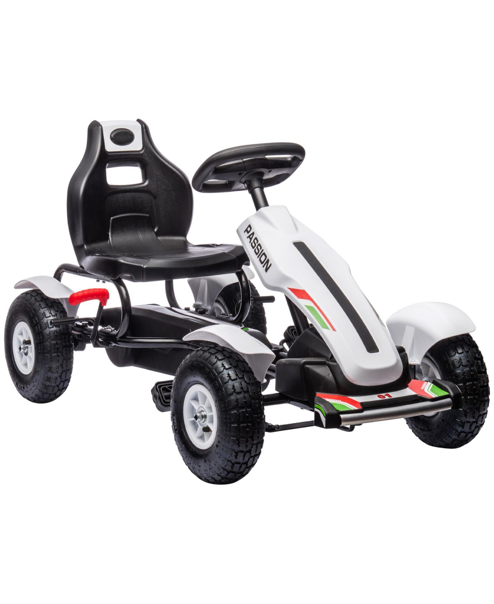 Aosom Pedal Go-Kart with Adjustable Seat & Rubber Wheels, 110 lbs Capacity, Ages 5-12