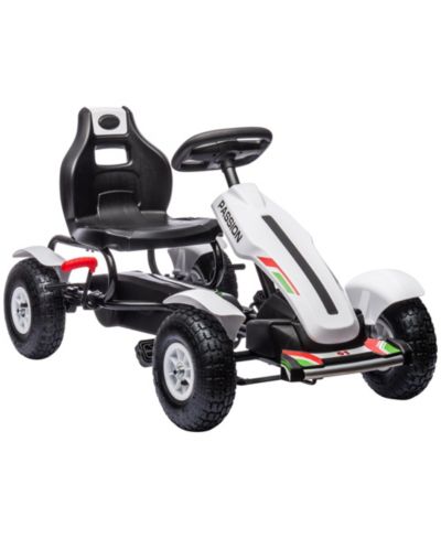 Aosom Pedal Go-Kart with Adjustable Seat & Rubber Wheels, 110 lbs Capacity, Ages 5-12