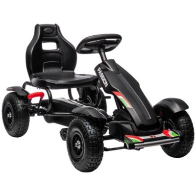 Aosom Pedal Go Kart with Adjustable Seat and Rubber Wheels, 110 lbs. Capacity, Ages 5-12
