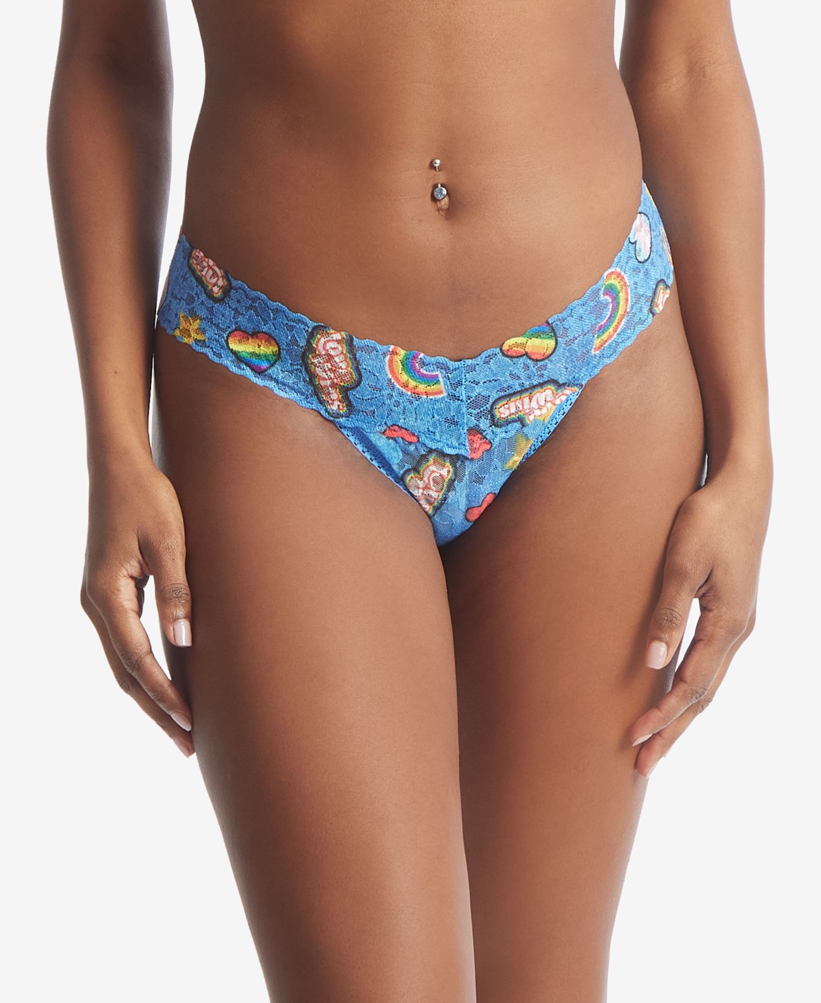 Hanky Panky Women's Printed Daily Lace Low Rise Thong Underwear
