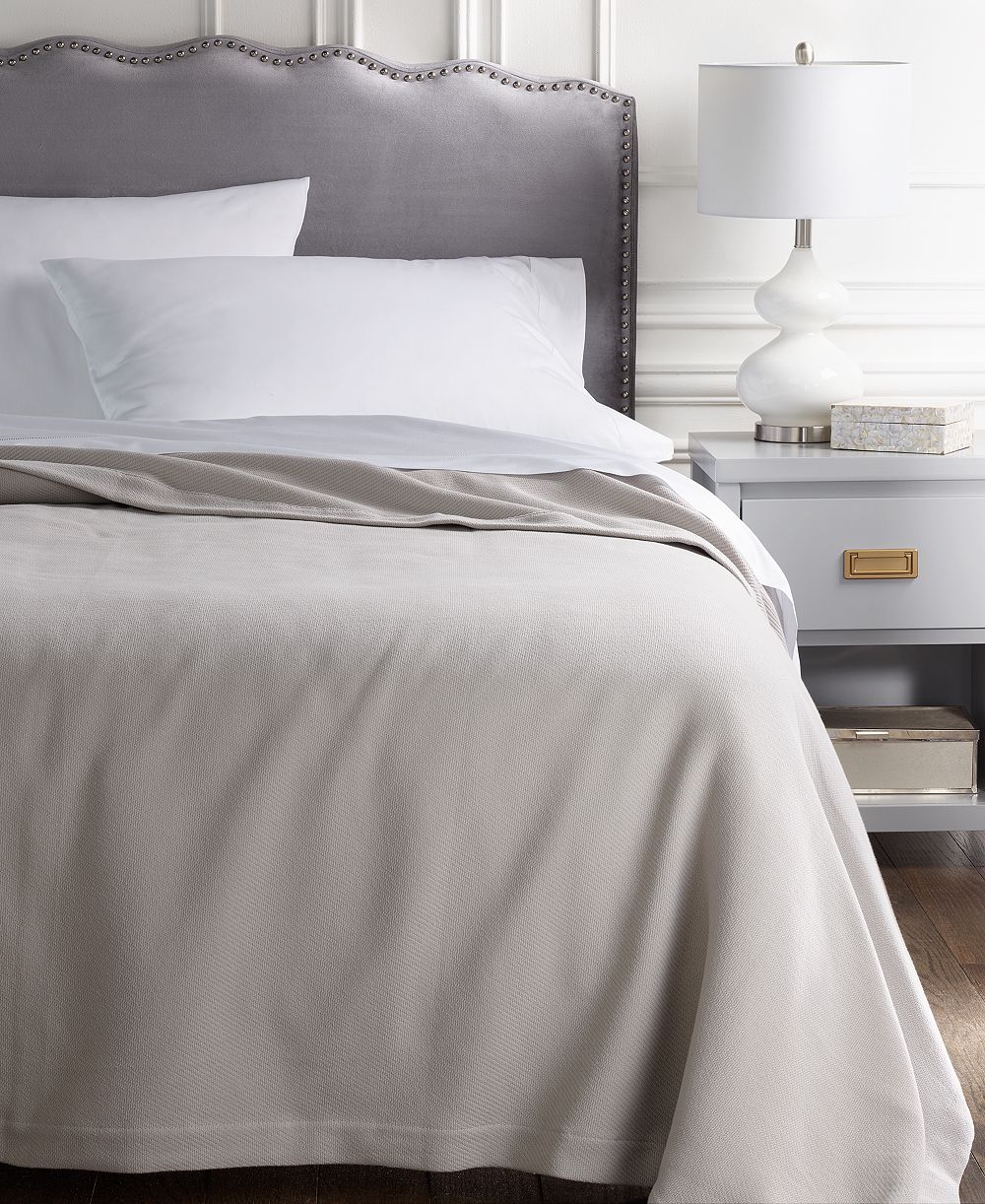 SFERRA Allegra Classic Twill Cotton Blanket, King