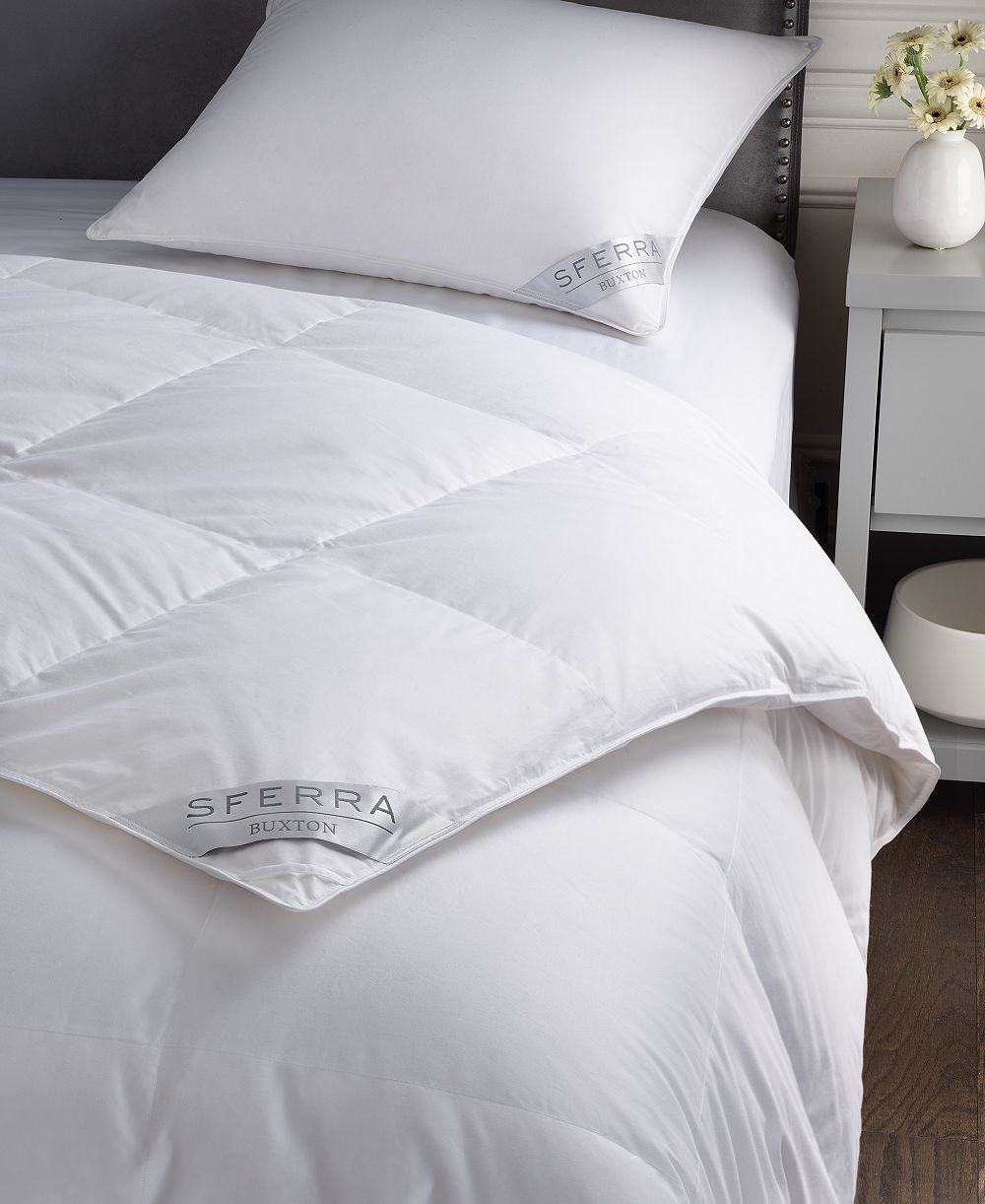 Одеяло SFERRA Buxton 350-Thread Count белое, гусиный пух, Queen