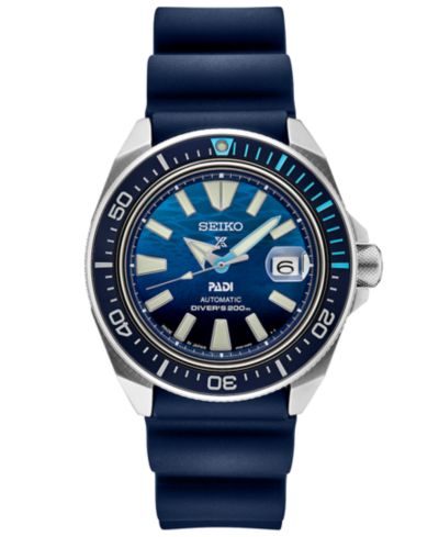 Мужские часы Seiko Automatic Prospex PADI Special Edition Blue Silicone Strap 45mm