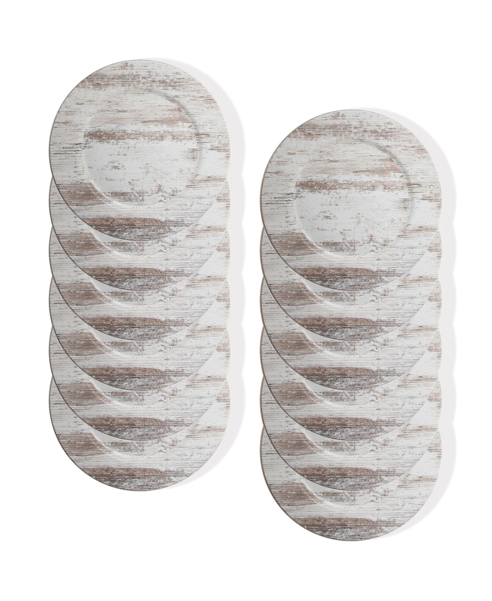 Набор тарелок American Atelier Birch Wood Finish Charger Plate 12 Piece Set