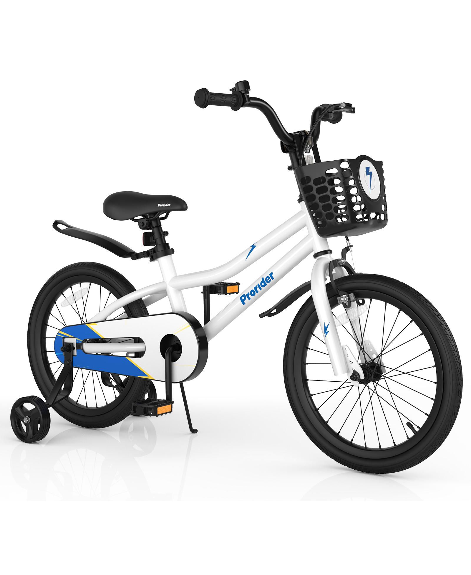 Costway 18-Inch Kids' Bike with Adjustable Handlebar & Saddle, Removable Training Wheels, Ages 4-8