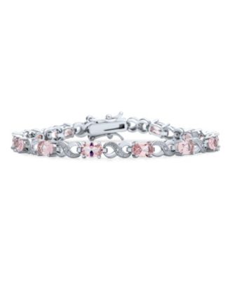 Bling Jewelry розовый браслет Infinity CZ Tennis с розовым турмалином