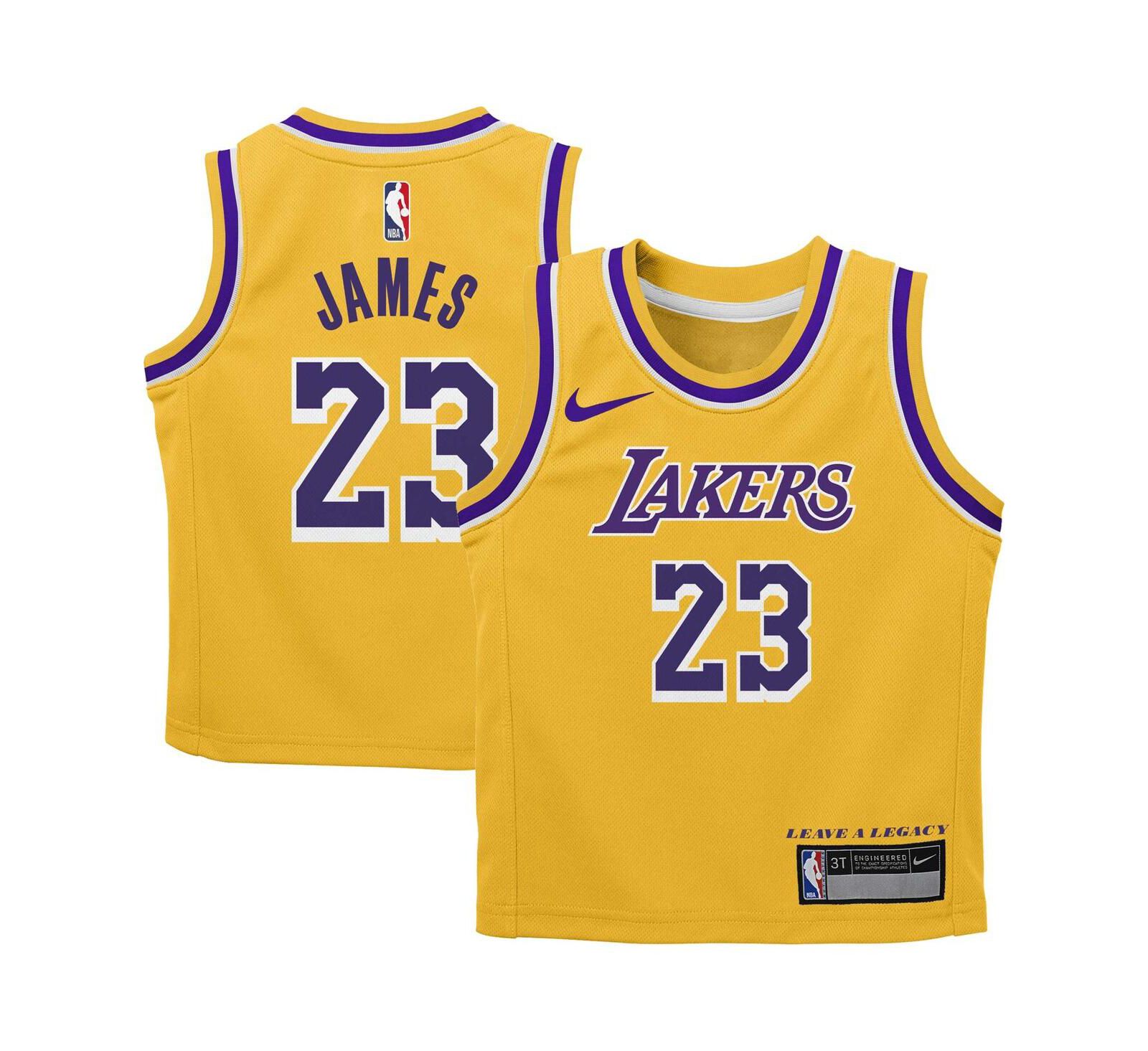 Детская джерси Nike LeBron James Gold Los Angeles Lakers Swingman Player - Icon Edition