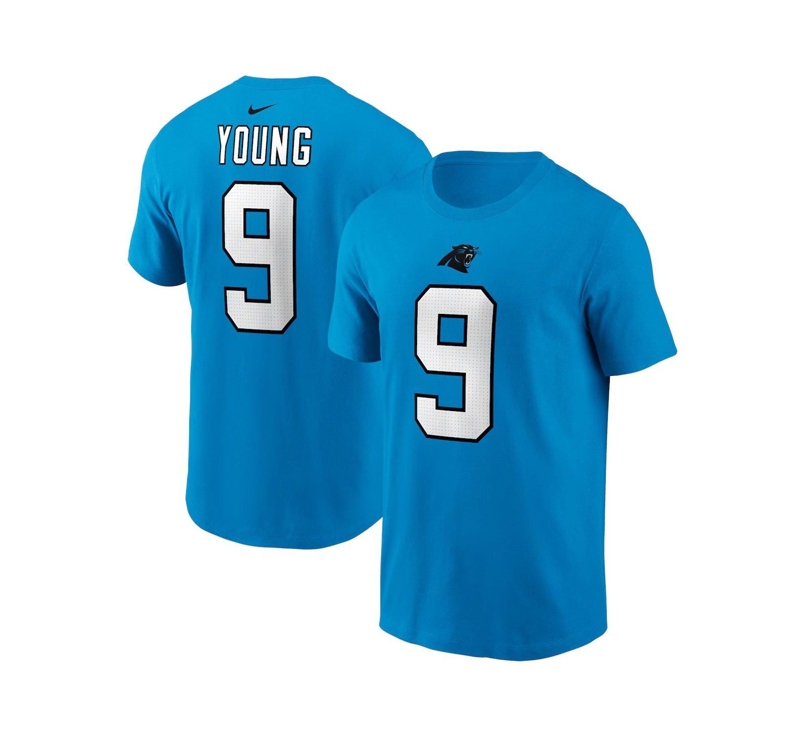 Nike Men's Bryce Young Blue Carolina Panthers 2023 NFL Draft First Round Pick Player Name & Number T-Shirt