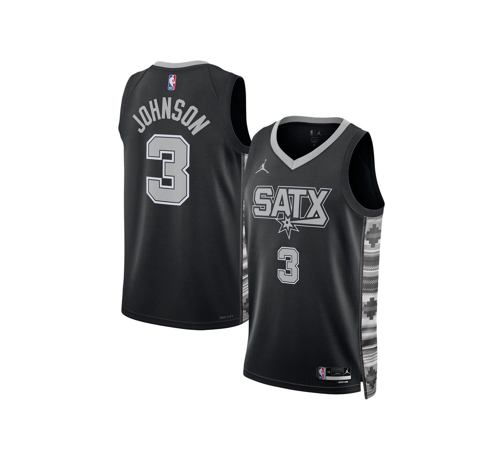 Jordan Мужская и Женская джерси Jordan Keldon Johnson San Antonio Spurs Statement Edition