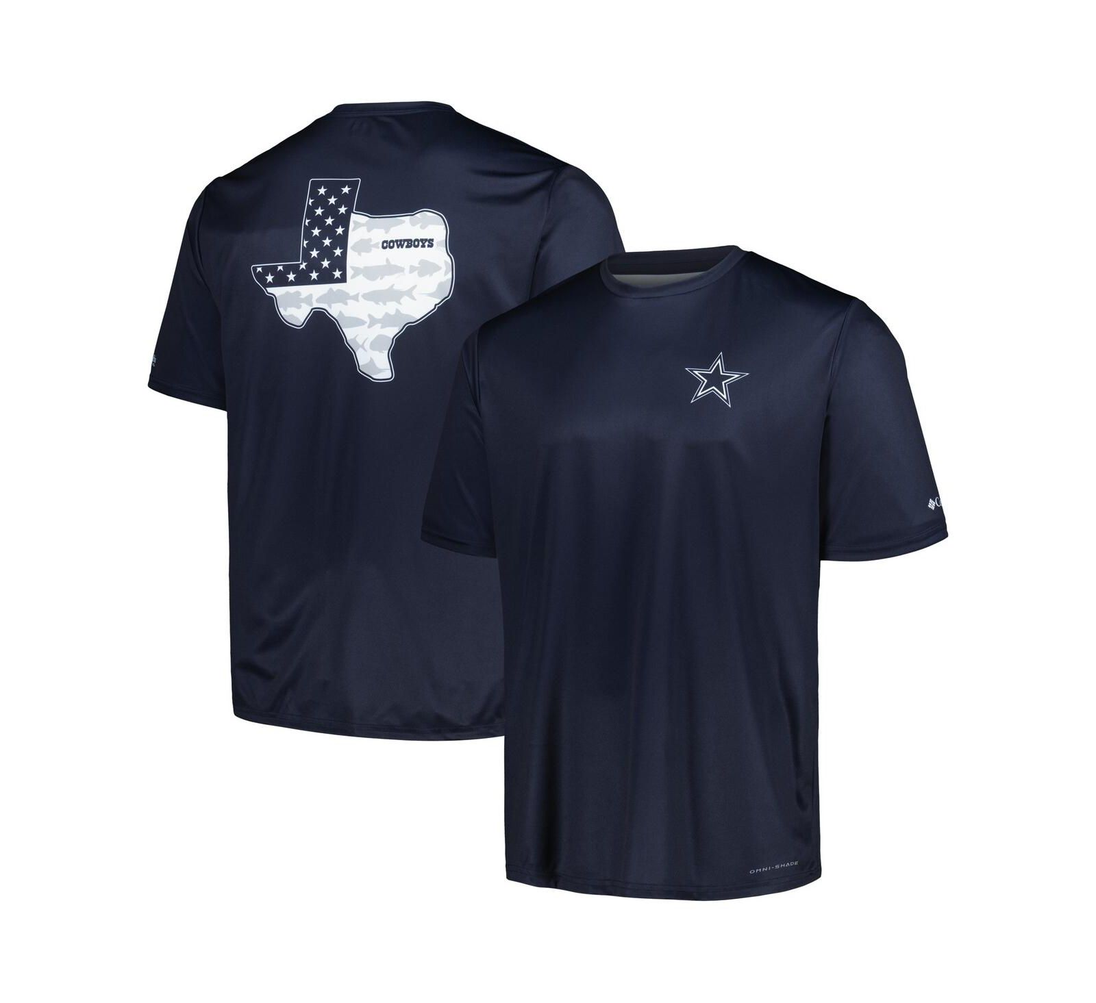 Columbia Men's Navy Dallas Cowboys Terminal Tackle Omni-Shade Texas T-Shirt