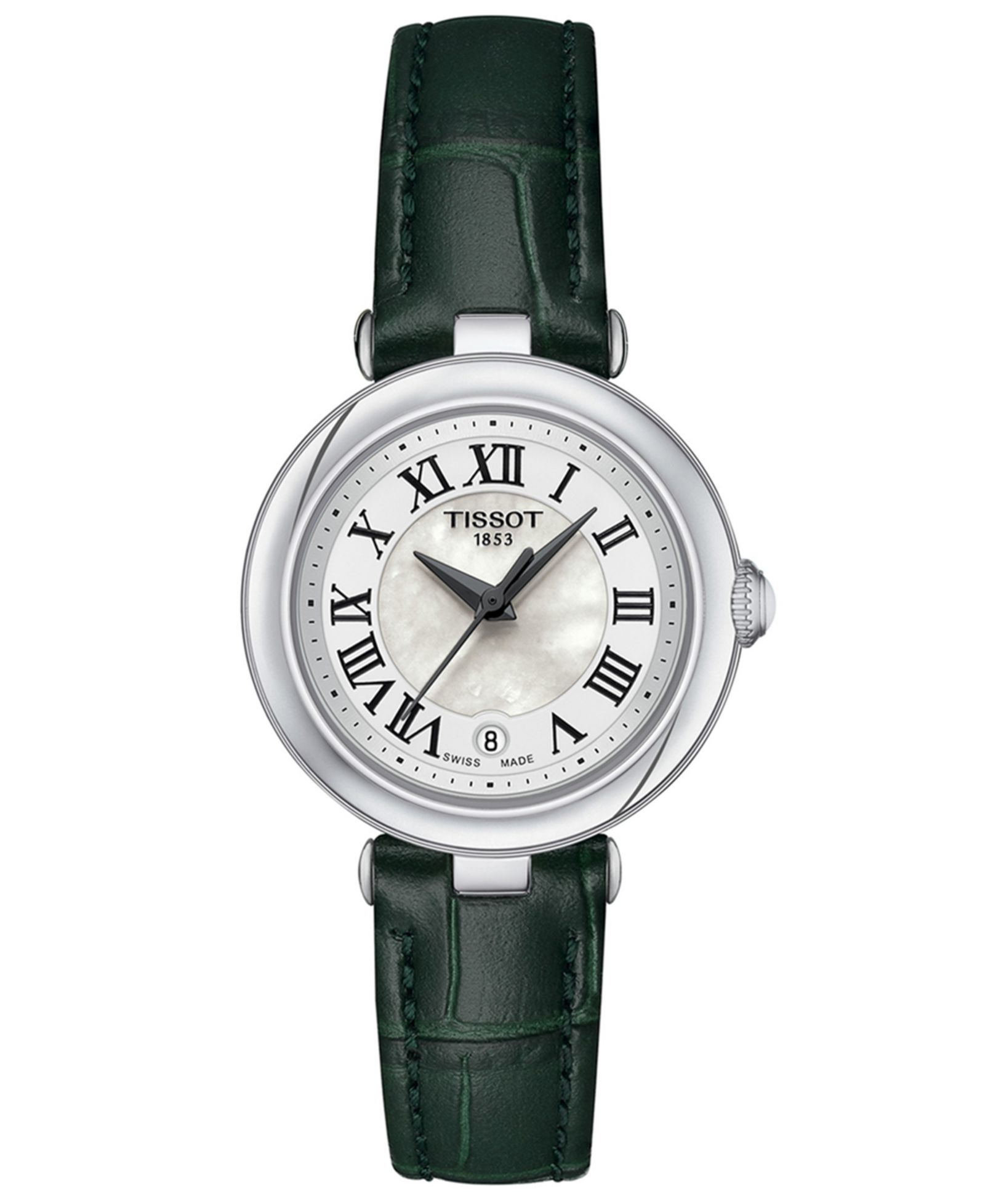Tissot Women's Swiss Bellissima Green Leather Strap Watch 26mm