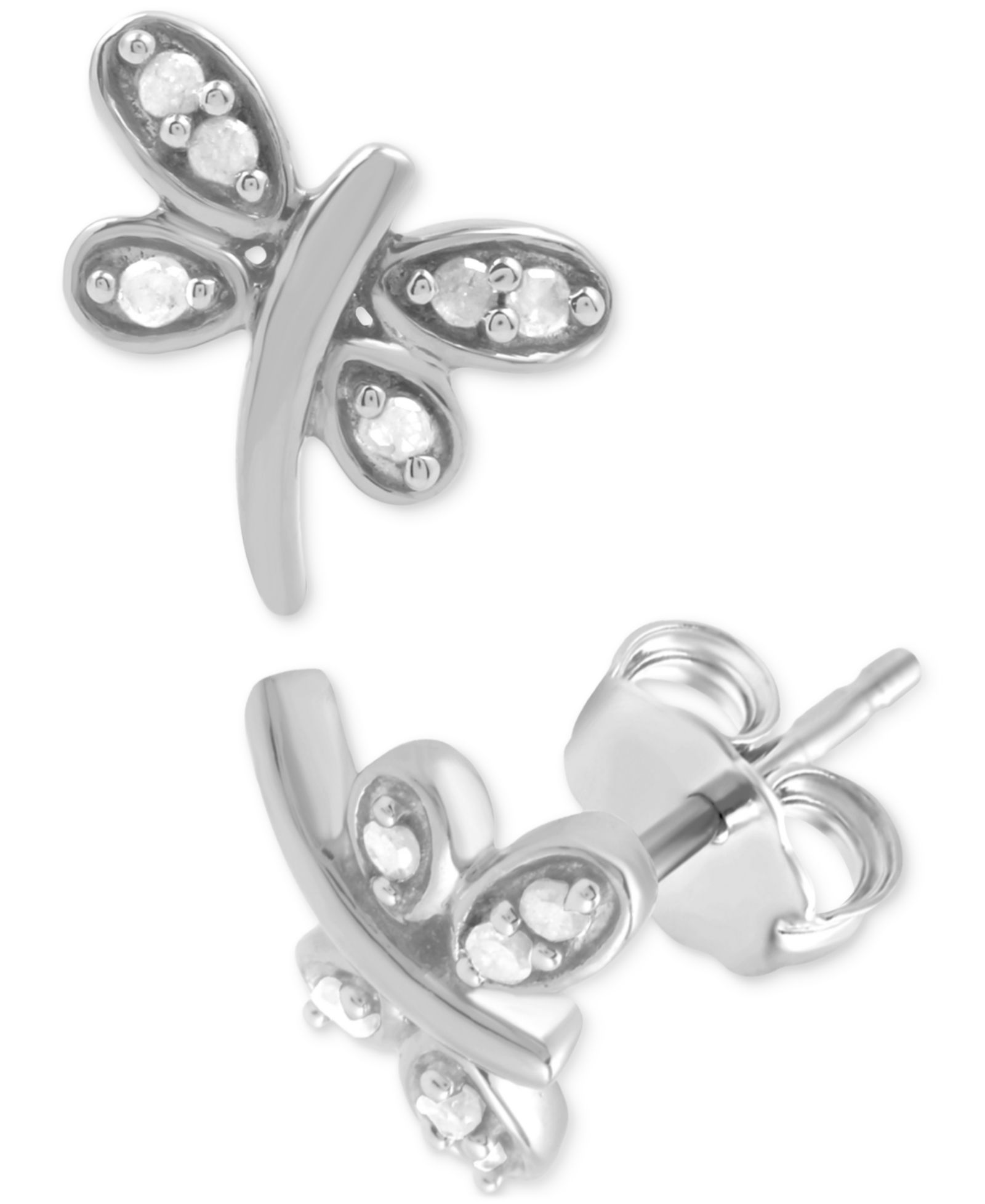 Diamond Dragonfly Stud Earrings (1/10 ct. t.w.)