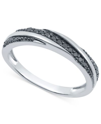Black Diamond Twist Look Ring 1/6 ct. t.w. в Sterling Silver