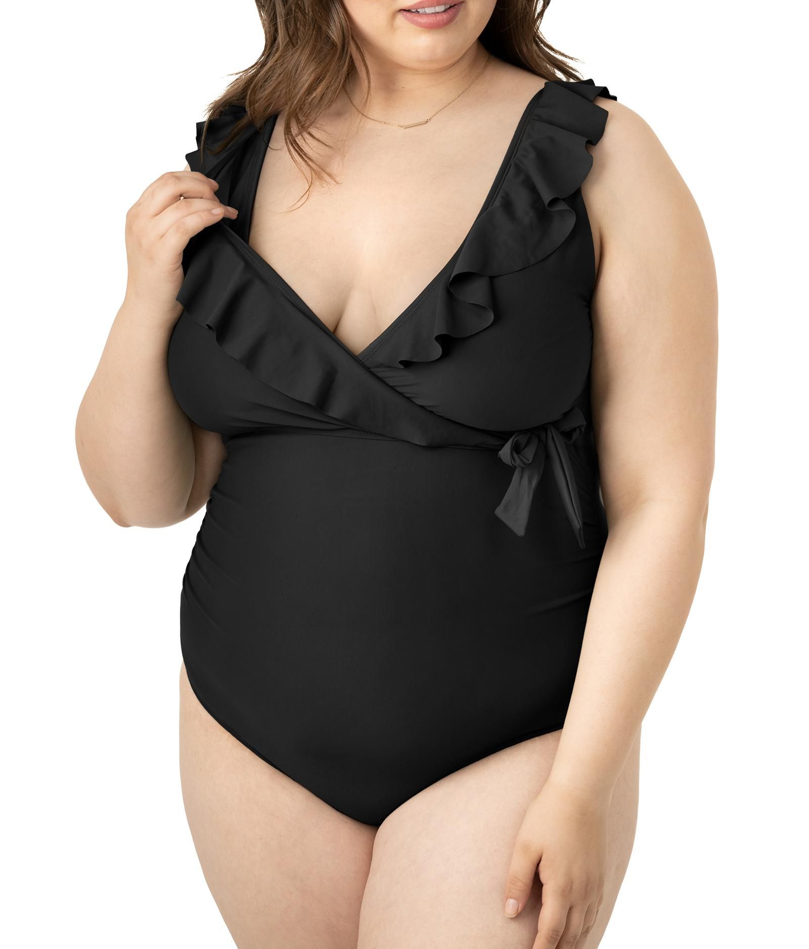 Kindred Bravely Maternity Busty Nursing One Piece Wrap UPF 50 Swimsuit (E-I Cups)