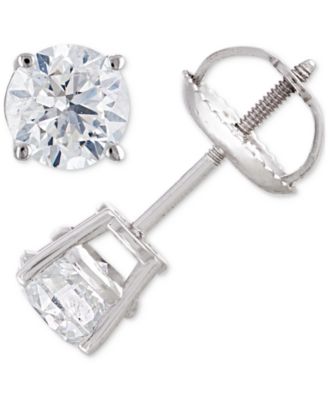 Серьги-гвоздики IGI Certified с бесцветными бриллиантами (1/2 ct. t.w.) в белом золоте 18k