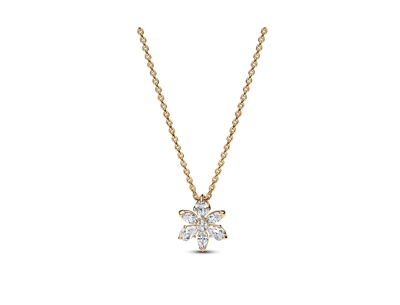 Pandora Gold-Plated Sparkling Herbarium Cluster Pendant Necklace