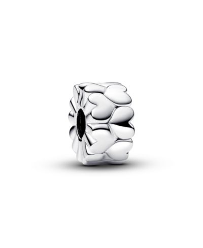 Pandora Sterling Silver Heart Pattern Clip Charm