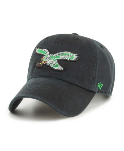 Men's '47 Brand Black Philadelphia Eagles Clean Up Legacy Adjustable Hat
