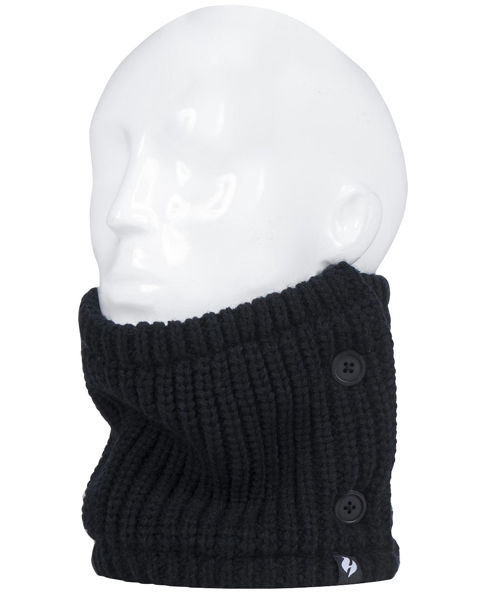 Heat Holders Women's Clyde Solid Ribbed Side-Button Neck Warmer
