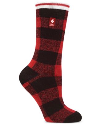 Heat Holders Lite Riley Buffalo Plaid Crew Socks