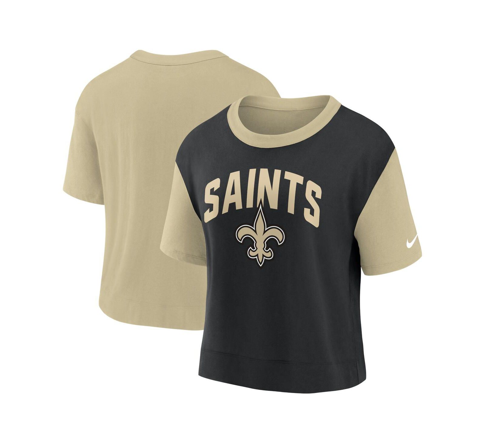 Женская футболка Nike Gold, Black New Orleans Saints High Hip Fashion