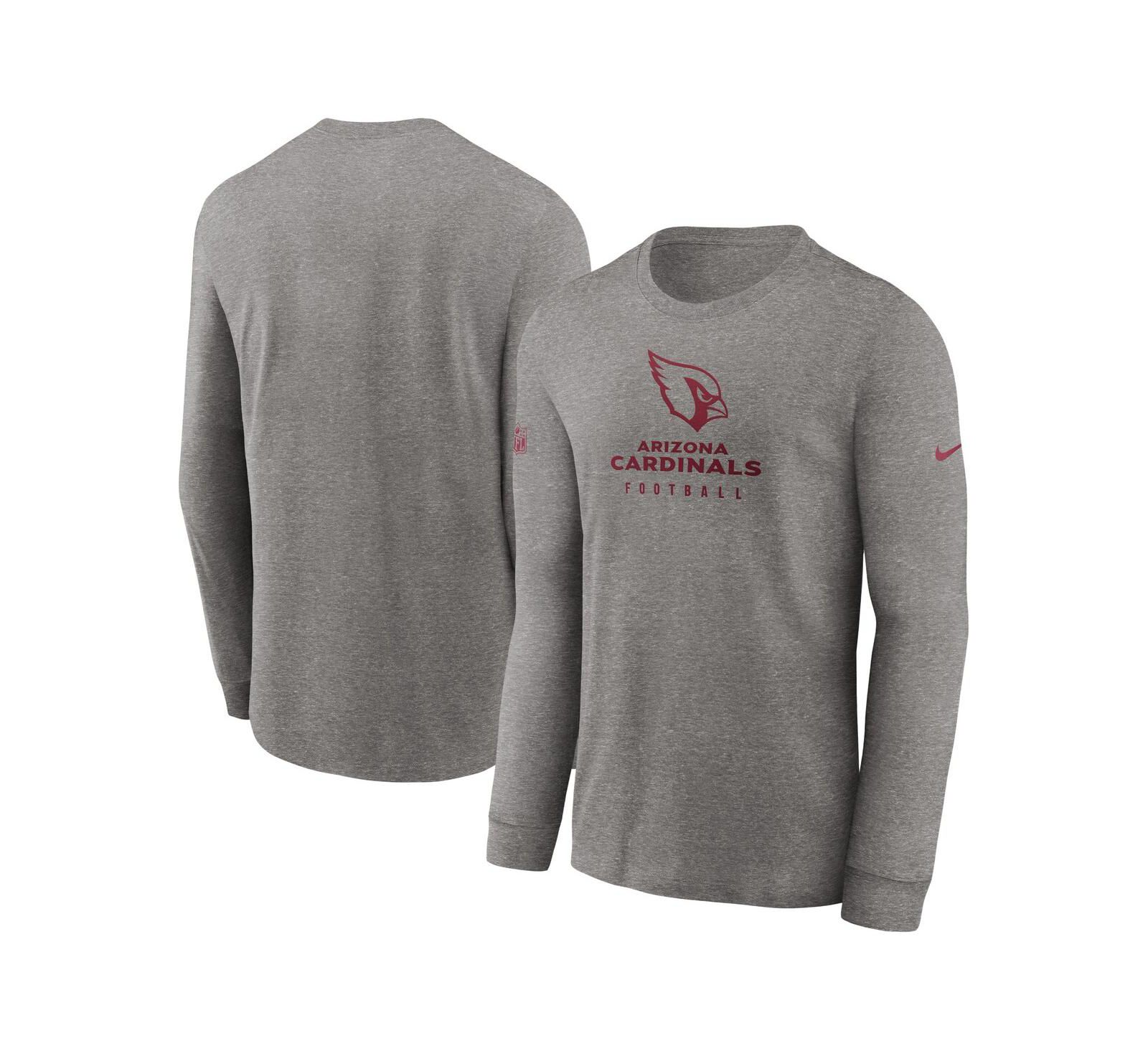 Men's Nike Heather Gray Arizona Cardinals Sideline Performance Long Sleeve T-shirt