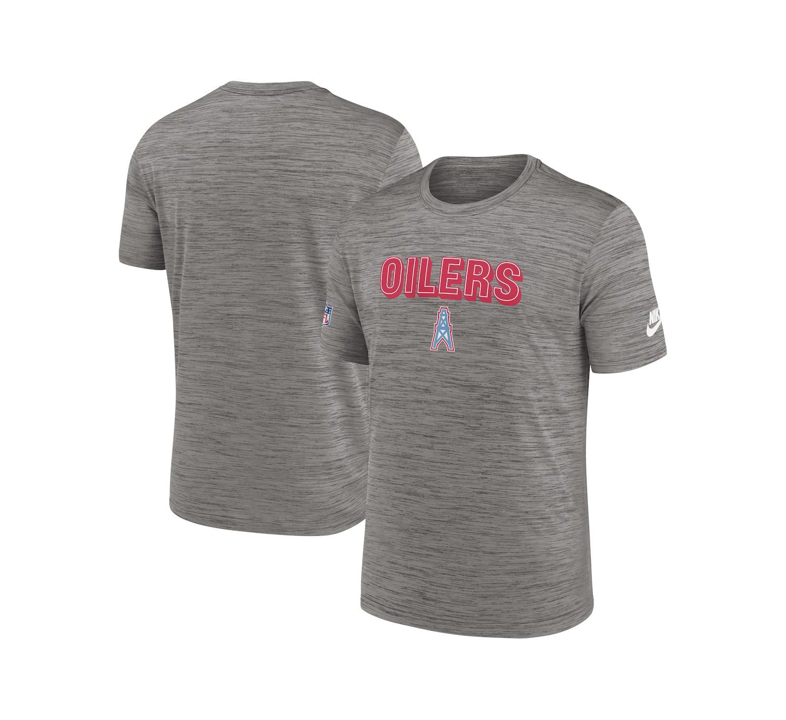 Men's Nike Heather Charcoal Tennessee Titans Oilers Throwback Sideline Alternate Performance T-shirt