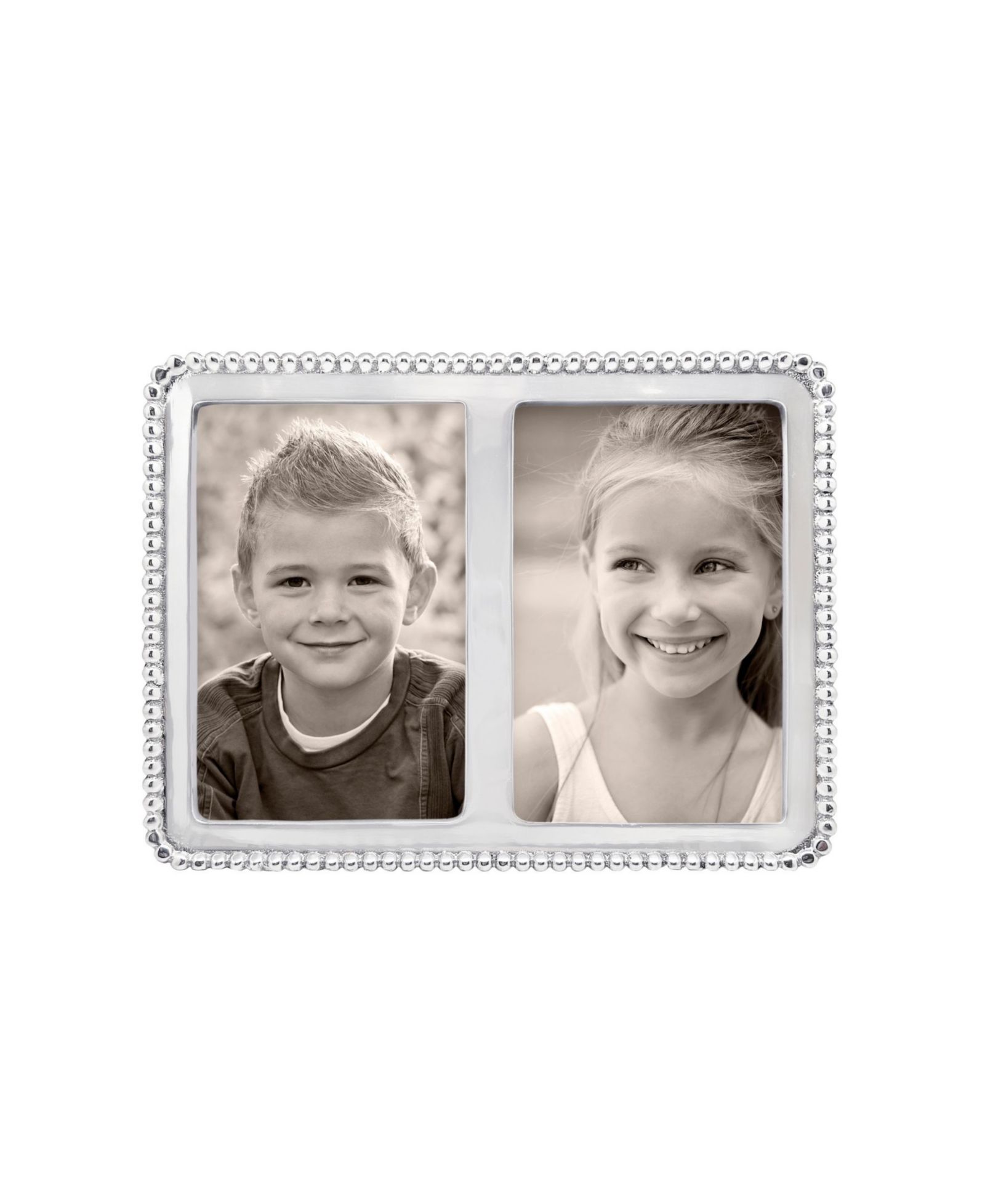 Mariposa Beaded Double Frame, 4" x 6"
