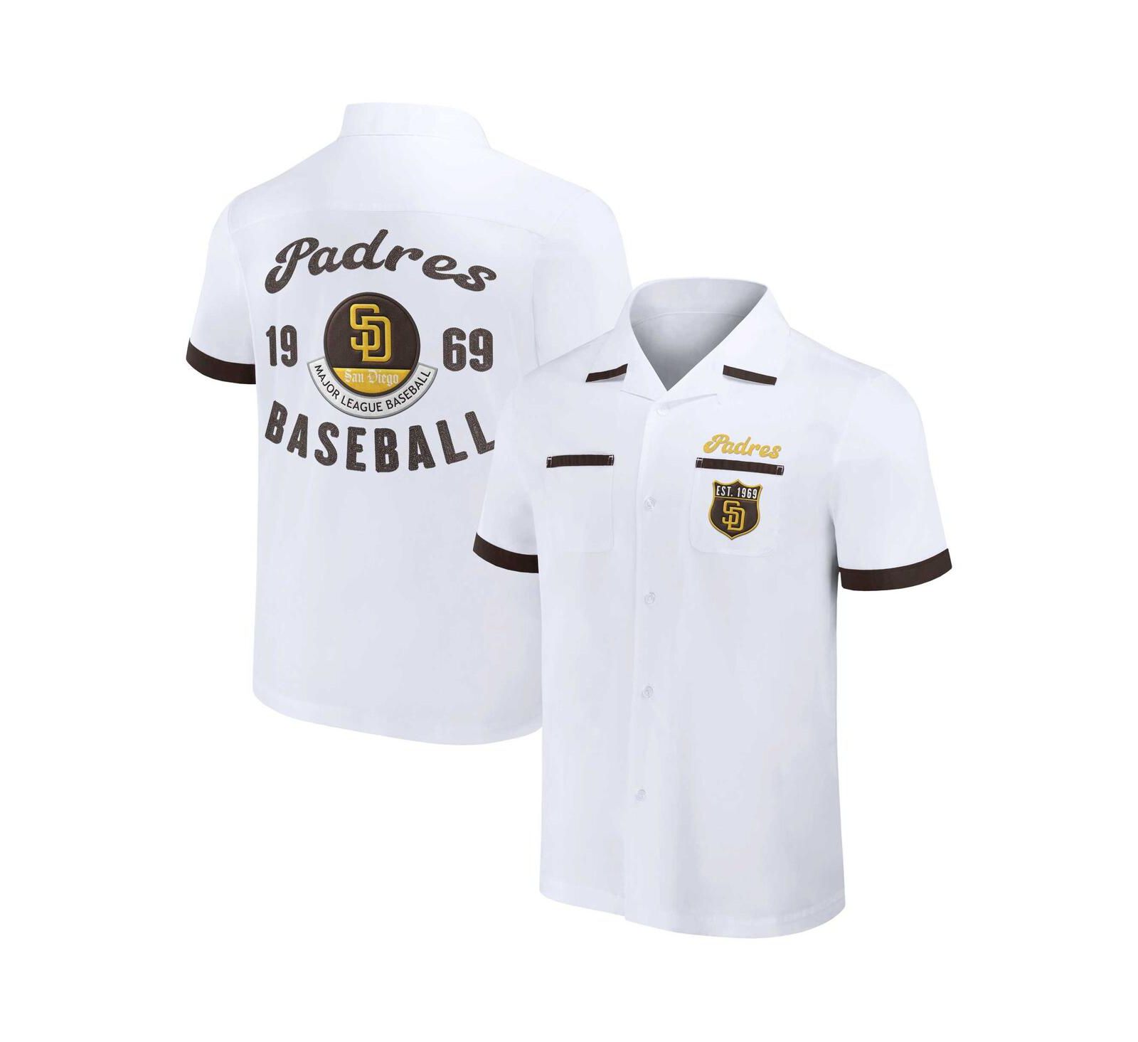 Мужская рубашка на пуговицах Fanatics Darius Rucker Collection White San Diego Padres