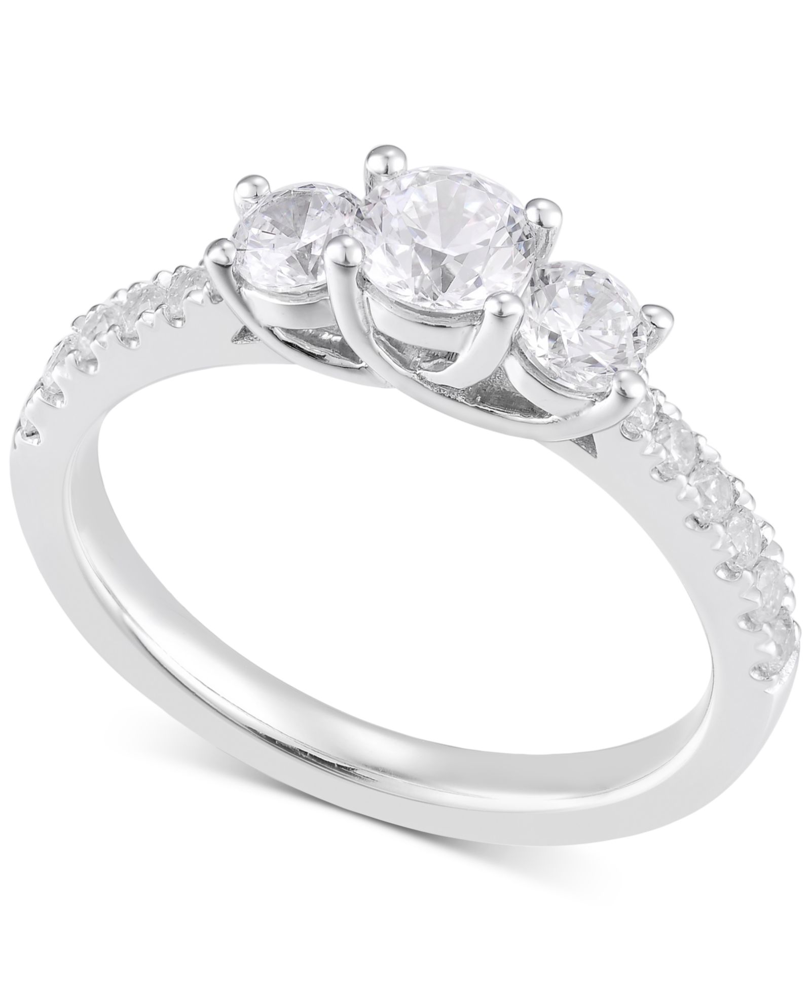 Помолвочное кольцо Diamond Three Stone (1/2 ct. t.w.) в 14k White Gold