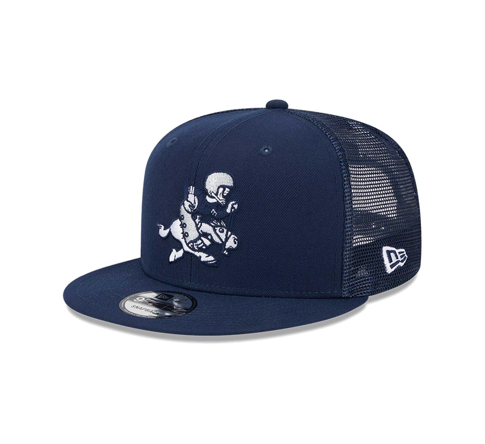 Men's New Era Navy Dallas Cowboys Retro Joe Main Trucker 9FIFTY Snapback Hat