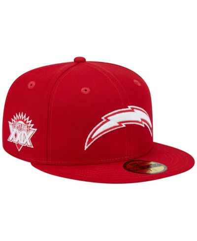 Men's New Era Scarlet Los Angeles Chargers Super Bowl XXIX Main Patch 59FIFTY Fitted Hat