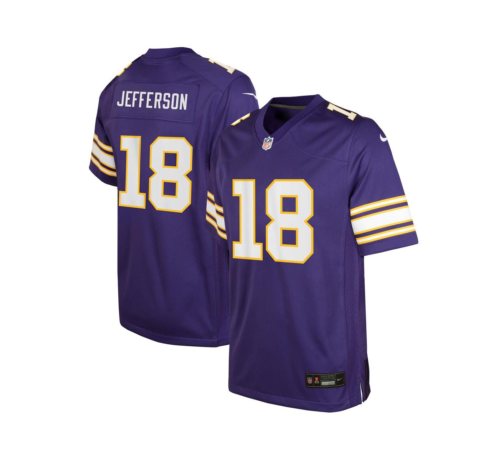 Big Boys Nike Justin Jefferson Purple Minnesota Vikings Classic Player Game Jersey