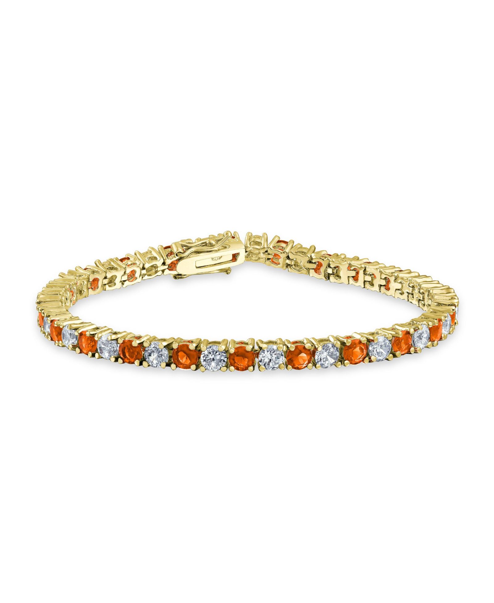 Bling Jewelry Classic Birthstone Green 12CTW Alternating CZ Tennis Bracelet Gold Plated