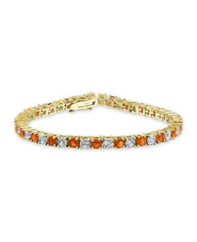 Bling Jewelry Classic Birthstone Green 12CTW Alternating CZ Tennis Bracelet Gold Plated