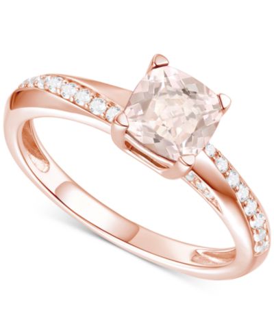 Аметист (3/4 ct. t.w.) и выращенный белый сапфир (1/6 ct. t.w.) в позолоченном стерлинговом серебре
