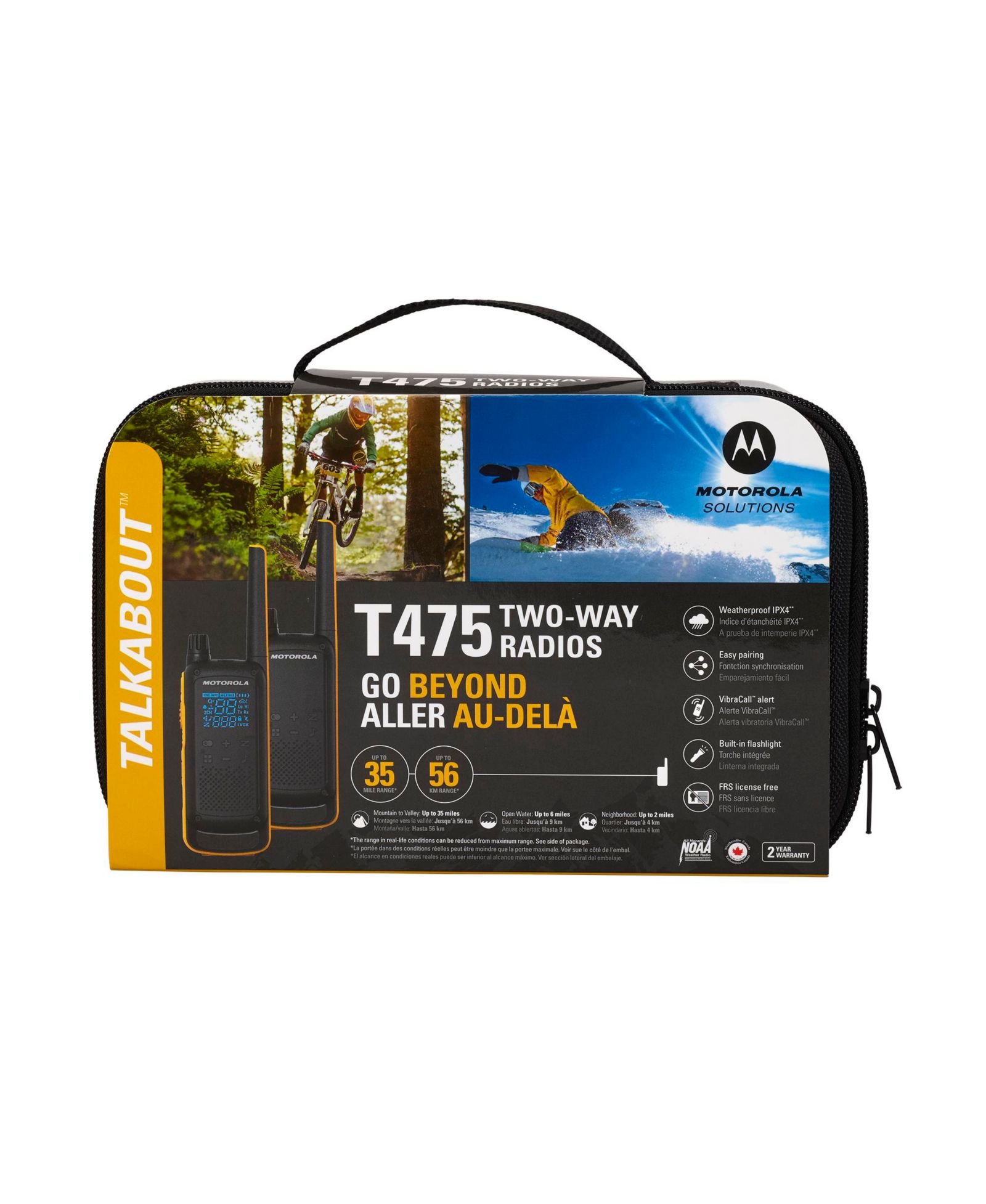 Motorola Solutions Рация T475 35 mi. Two-Way Radio Black/Yellow, 2 шт. с аксессуарами