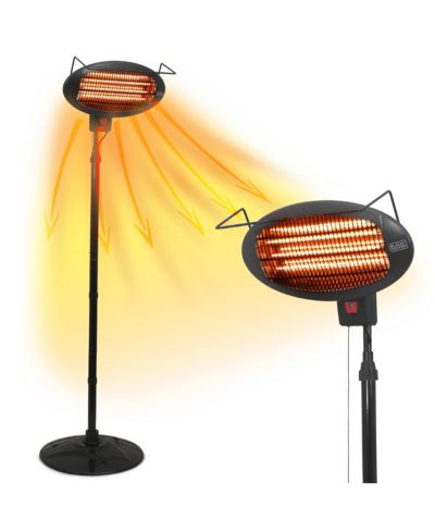 BLACK+DECKER Outdoor 2-in-1 Patio Electric Heater, BHOF04, Black