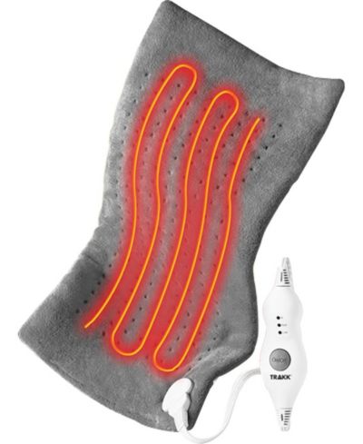 TRAKK Large Heating Pad - LCD Controller with Multiple Settings for Cramps, Back, Neck, & Shoulder Pain Relief, Moist Heat Option, Machine Washable, 12" x 24"