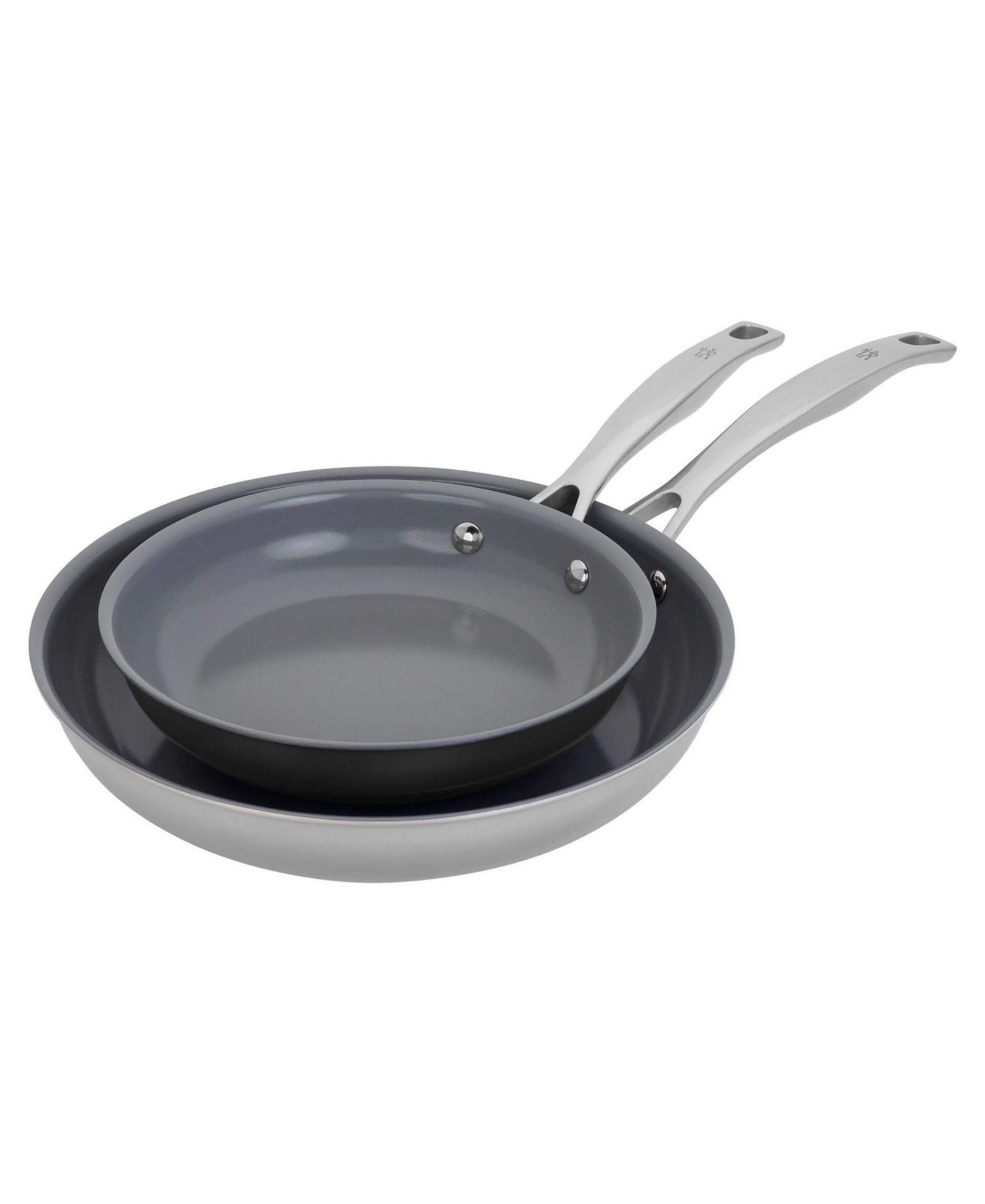 Набор из 2 шт. керамических сковородок с антипригарным покрытием HENCKELS Clad H3 Ceramic Nonstick из нержавеющей стали