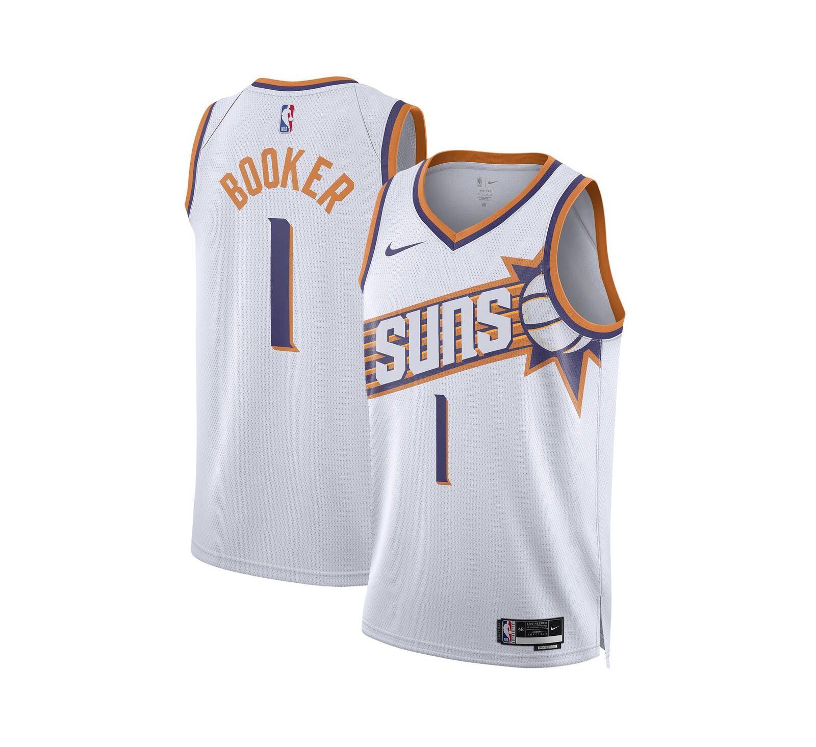 Men's and Women's Nike Devin Booker White Phoenix Suns Swingman Jersey - Association Edition