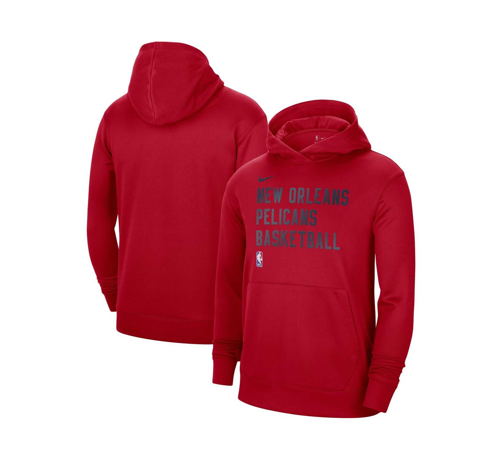 Мужская и женская толстовка Nike Red New Orleans Pelicans 2023/24 Performance Spotlight On-Court Practice Pullover Hoodie